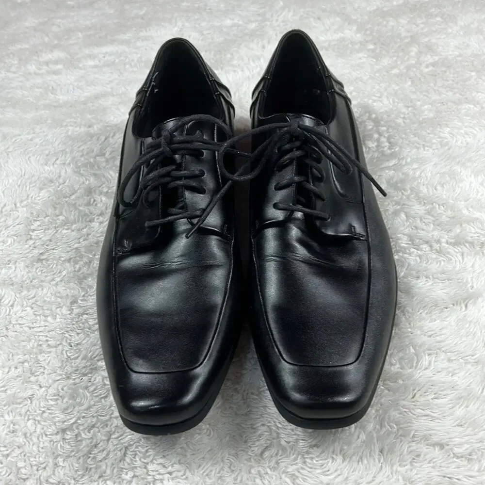 Calvin Klein Brent‎ square Moc toe oxford dress shoes in black, size 10